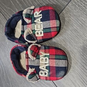 Baby bear plaid slippers 5-6 months